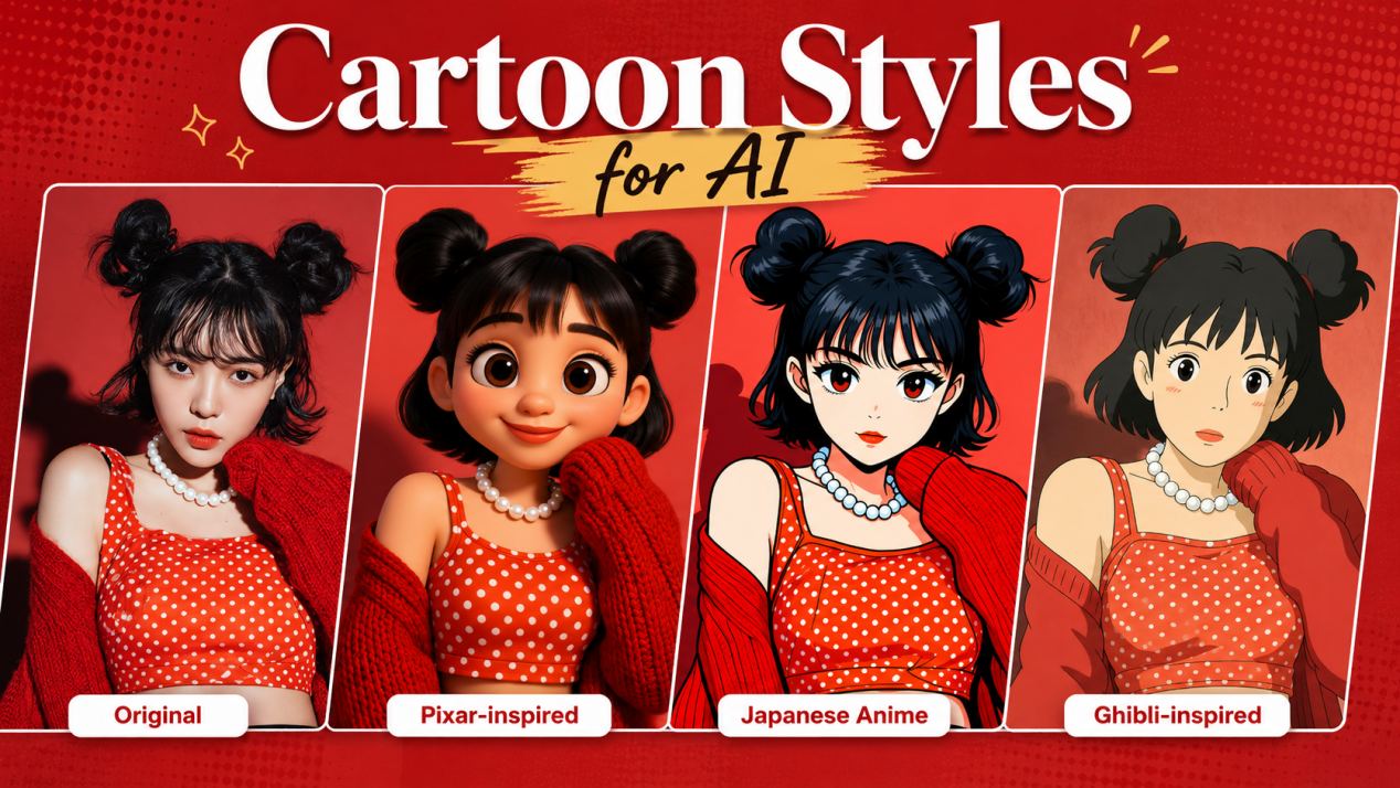 Cartoon styles for AI with different character styles